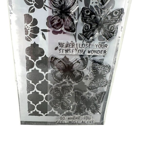 Tim Holtz THMM144 Butterfly Stamp Stencil Set New Mixed Media Craft - Picture 5 of 9